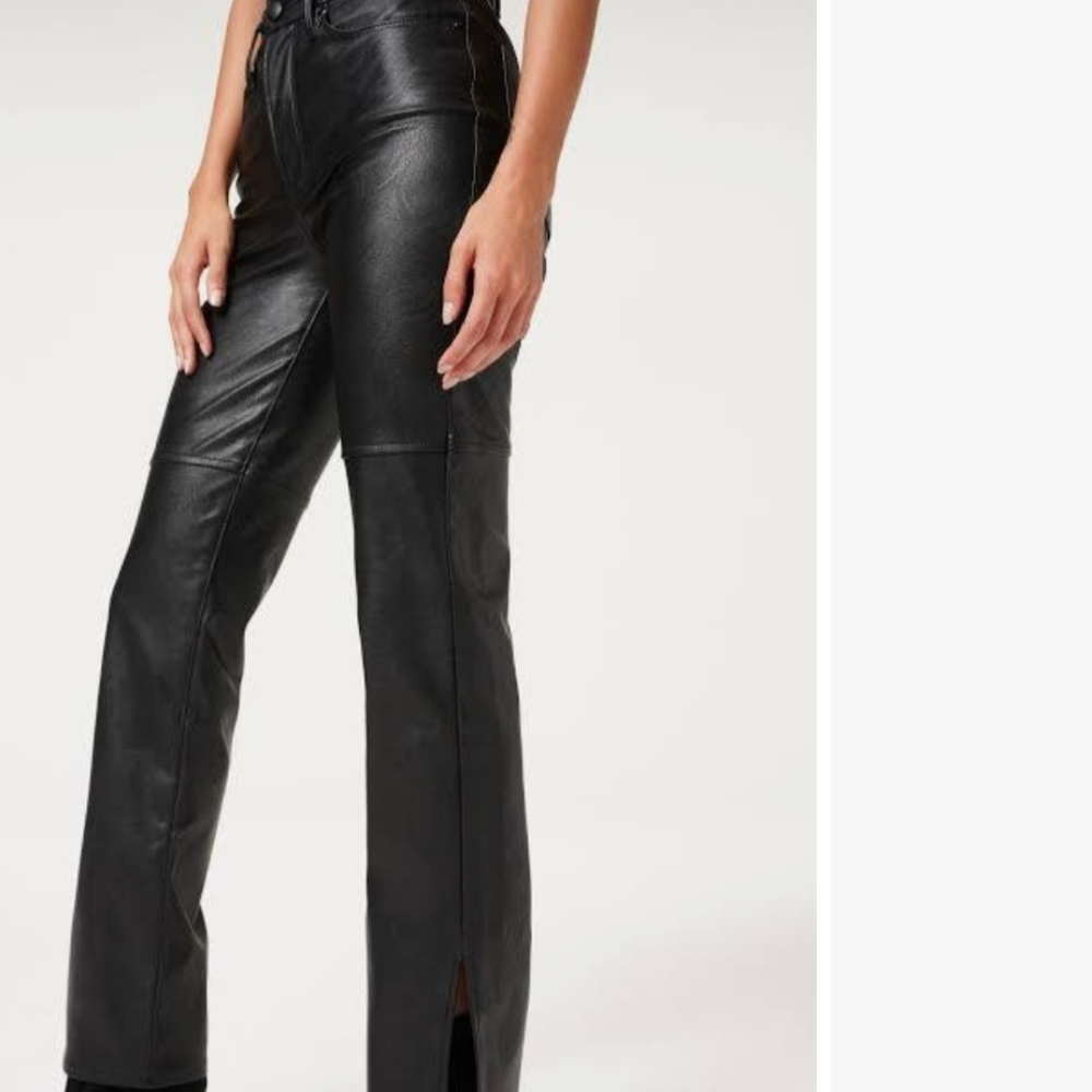 WOMENS LEATHER PANTS Black SIZE 6  SIDE ZIPPER. SORRY CUT OUT  THE TAGS.